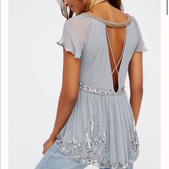 Free People Tops - Free People Golden Light Beaded Top